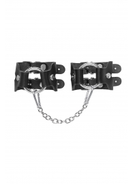 Черные кожаные наручники-браслеты из двух ремешков - Pecado - купить с доставкой в Березниках
