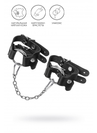 Черные кожаные наручники-браслеты из двух ремешков - Pecado - купить с доставкой в Березниках