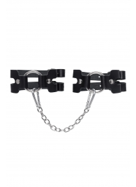Черные кожаные оковы из двух ремешков - Pecado - купить с доставкой в Березниках