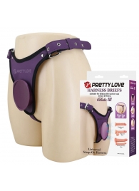 Фиолетовые трусики харнесс с платформой Caludio III - Baile - купить с доставкой в Березниках