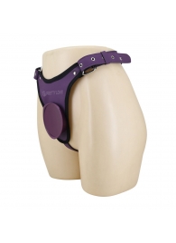 Фиолетовые трусики харнесс с платформой Caludio III - Baile - купить с доставкой в Березниках
