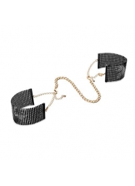 Чёрные дизайнерские наручники Desir Metallique Handcuffs Bijoux - Bijoux Indiscrets - купить с доставкой в Березниках