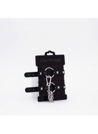 Черно-красные кожаные оковы - Crazy Handmade - купить с доставкой в Березниках