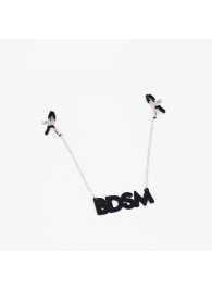 Зажимы на соски с кожаной подвеской BDSM - Crazy Handmade - купить с доставкой в Березниках