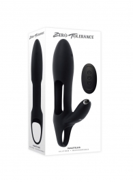 Черная насадка на пенис с вибрацией Nautilus - Zero Tolerance - в Березниках купить с доставкой