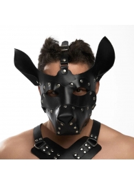 Черная кожаная маска «Собака» - Crazy Handmade - купить с доставкой в Березниках