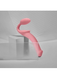 Розовый безремневой страпон Strap-on-me Semi-Realistic Bendable Strap-On size M - Strap-on-me - купить с доставкой в Березниках