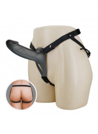 Черный полый мужской страпон London - 16,8 см. - Baile - купить с доставкой в Березниках