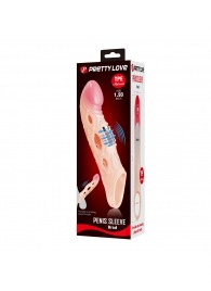 Телесная удлиняющая насадка с рельефом и вибрацией Brad - 21,3 см. - Baile - в Березниках купить с доставкой