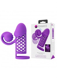 Фиолетовая вибронасадка с клиторальным отростком Harden - Baile - в Березниках купить с доставкой