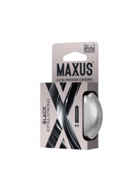 Черные утолщенные презервативы MAXUS Extra Strong с железным кейсом - 3 шт. - Maxus - купить с доставкой в Березниках
