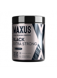 Черные утолщенные презервативы MAXUS Extra Strong с железным кейсом - 15 шт. - Maxus - купить с доставкой в Березниках