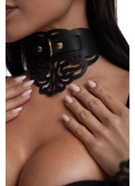 Фигурный чокер с узорами и золотистой фурнитурой - Crazy Handmade - купить с доставкой в Березниках