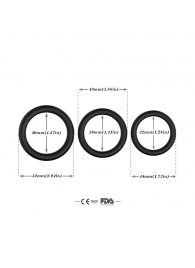 Набор из 3 черных эрекционных колец Stay Hard - Boys of Toys - в Березниках купить с доставкой