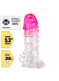 Прозрачно-розовая насадка на пенис Wilford - 13,5 см. - Baile - в Березниках купить с доставкой