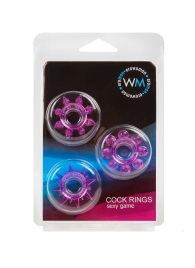 Набор из 3 лиловых эрекционных колец различной формы - Erowoman-Eroman - в Березниках купить с доставкой