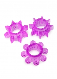 Набор из 3 лиловых эрекционных колец различной формы - Erowoman-Eroman - в Березниках купить с доставкой