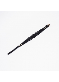 Черный ажурный чокер с золотистой фурнитурой - Crazy Handmade - купить с доставкой в Березниках