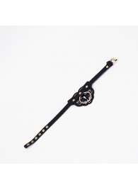 Черный чокер с клепками и золотистой фурнитурой - Crazy Handmade - купить с доставкой в Березниках