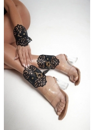 Черный фигурные оковы с золотистой фурнитурой - Crazy Handmade - купить с доставкой в Березниках