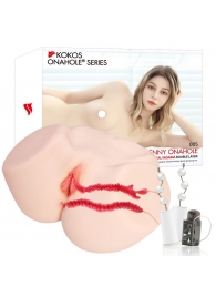 Мастурбатор-полуторс с двойным слоем материала и вибрацией Jenny Onahole Real Vagina - KOKOS - в Березниках купить с доставкой