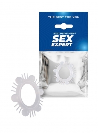 Эластичное эрекционное кольцо с шипиками и шариками - Sex Expert - в Березниках купить с доставкой