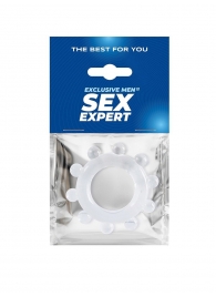 Прозрачное эрекционное кольцо со стимулирующими шариками - Sex Expert - в Березниках купить с доставкой