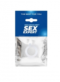 Эластичное эрекционное кольцо с шипиками и шариком - Sex Expert - в Березниках купить с доставкой
