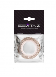 Эрекционное кольцо с бежевыми «ресничками» - Sextaz - в Березниках купить с доставкой