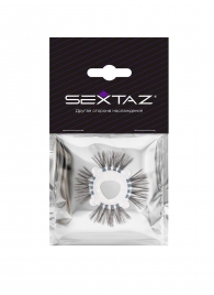 Эластичное эрекционное кольцо с черными «ресничками» - Sextaz - в Березниках купить с доставкой
