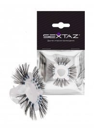 Эластичное эрекционное кольцо с черными «ресничками» - Sextaz - в Березниках купить с доставкой