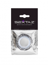 Эластичное эрекционное колечко с черными «ресничками» - Sextaz - в Березниках купить с доставкой