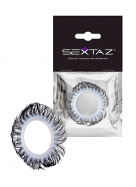 Эластичное эрекционное колечко с черными «ресничками» - Sextaz - в Березниках купить с доставкой