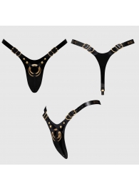 Черный пояс для фиксации насадок Strap-On-Me Leatherette Harness Fabulous - Strap-on-me - купить с доставкой в Березниках