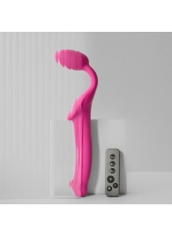 Ярко-розовый безремневой страпон Strap-on-me Vibrating Bendable Strap-On size L - Strap-on-me - купить с доставкой в Березниках