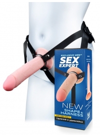 Мужской полый страпон на регулируемых ремешках - 22 см. - Sex Expert - купить с доставкой в Березниках