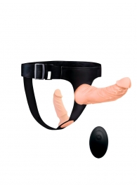 Женский страпон с 2 насадками, вибрацией и пультом ДУ - Erowoman-Eroman - купить с доставкой в Березниках