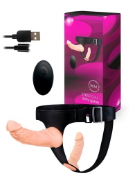 Женский страпон с 2 насадками, вибрацией и пультом ДУ - Erowoman-Eroman - купить с доставкой в Березниках