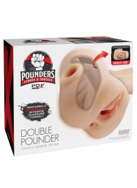 Телесный мастурбатор с вибрацией Double Pounder Vibrating Squeeze Stroker - Pipedream - в Березниках купить с доставкой