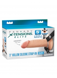 Телесный пустотелый фаллопротез 5’’ Hollow Silicone Strap-On - 14 см. - Pipedream - купить с доставкой в Березниках