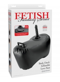 Черное надувное кресло с платформой для фиксации дилдо Body Dock Inflatable Love Seat - Pipedream - купить с доставкой в Березниках