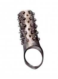 Дымчатая насадка на пенис с шипами и выпуклостями - 12,5 см. - Sex Expert - в Березниках купить с доставкой