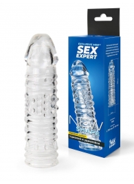 Прозрачная закрытая насадка на пенис - 17 см. - Sex Expert - в Березниках купить с доставкой