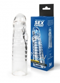 Прозрачная закрытая насадка на член - 15 см. - Sex Expert - в Березниках купить с доставкой