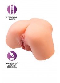 Телесный реалистичный мастурбатор-полуторс с 2 любовными входами - No Name - в Березниках купить с доставкой