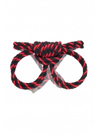 Черно-красные наручники-оковы ’’Узел-омега’’ из хлопковой веревки - Pecado - купить с доставкой в Березниках