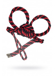 Черно-красные наручники-оковы ’’Узел-омега’’ из хлопковой веревки - Pecado - купить с доставкой в Березниках
