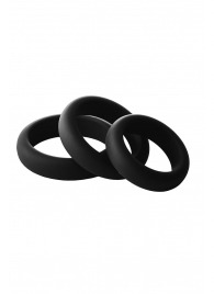 Набор из 3 черных эрекционных колец Smooth Silicone Cockring Pack - Dream Toys - в Березниках купить с доставкой
