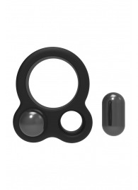 Черное эрекционное кольцо с утяжелителями Cockring Dual Weight - Dream Toys - в Березниках купить с доставкой