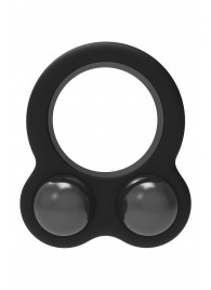Черное эрекционное кольцо с утяжелителями Cockring Dual Weight - Dream Toys - в Березниках купить с доставкой